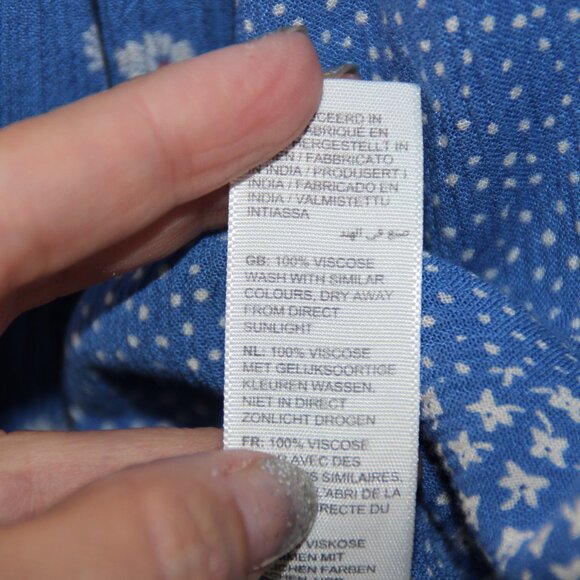 Fat Face multi-floral print V-neck blouson sleeve pullover peasant blouse top 10 - Picture 8 of 9